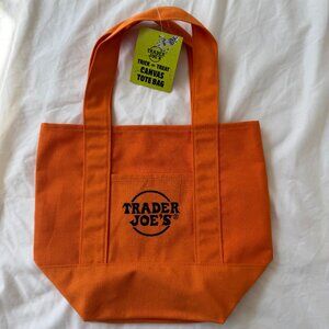 NWT Trader Joe's Orange Trick-or-Treat Mini Canvas Tote, Limited, One Size 🎃